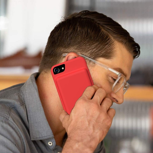 FNSON iPhone 6/6s/7/8 Bataryal Klf (4500mAh)-Red