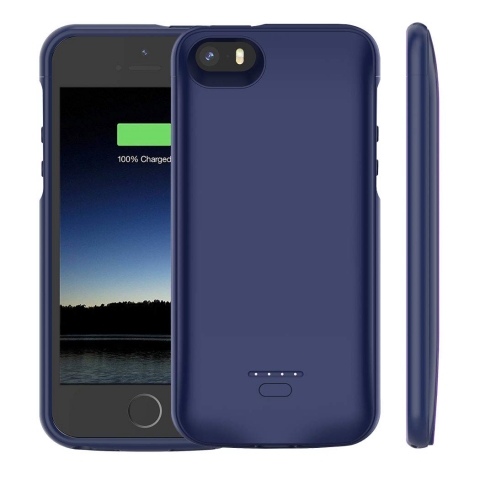 Euhan iPhone 5 /5S /SE Bataryal Klf (4000mAh)-Blue