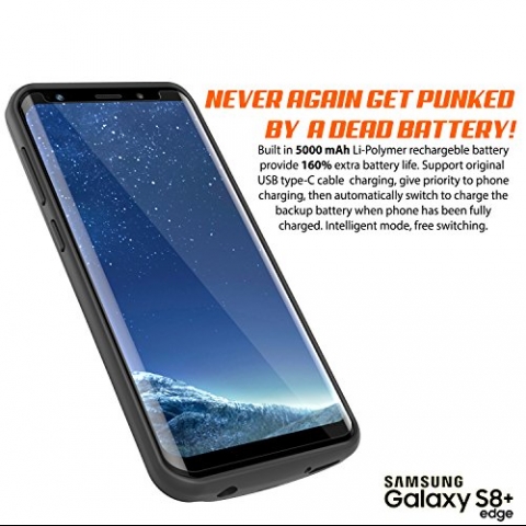 PunkCase Galaxy S8 Plus Bataryal Klf (5000mAh)-Gold