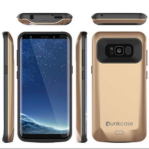 PunkCase Galaxy S8 Plus Bataryal Klf (5000mAh)-Gold