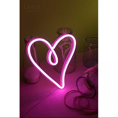 Ling's moment Kalp Neon Led Tabela