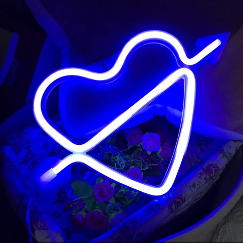 QiaoFei Kalp LED Tabela (Mavi)