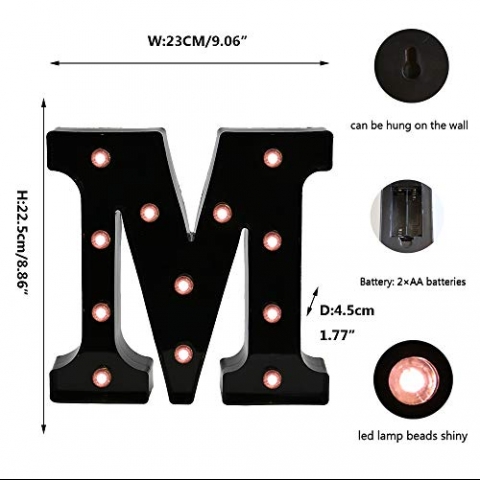 Oycbuzo M Harf Neon Led I��k