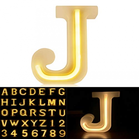 Auelife LED Marquee Letter Lights Sign, J Harfi Led I��k