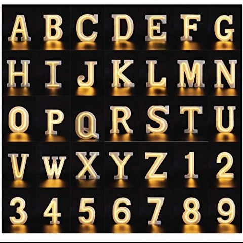 Auelife LED Marquee Letter Lights Sign, J Harfi Led I��k