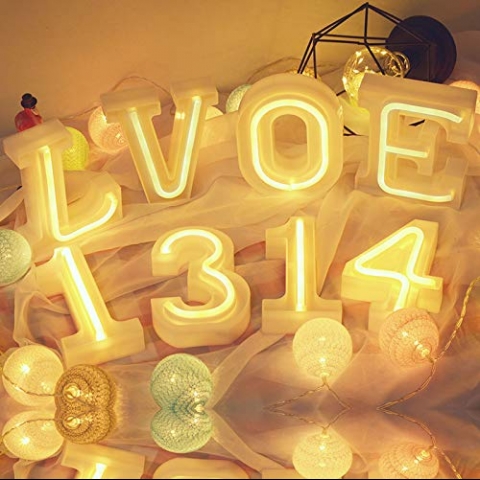 Auelife LED Marquee Letter Lights Sign, J Harfi Led I��k