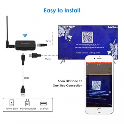 Leelbox Chromecast Wireless Miracast Display Adaptr WiFi HDMI