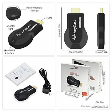 Yehua Anycast Wireless Display Streaming Media Player Adaptr