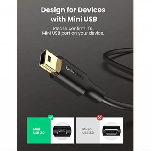 UGREEN Mini USB Cable USB 2.0 Type A to Mini B Data Kablosu