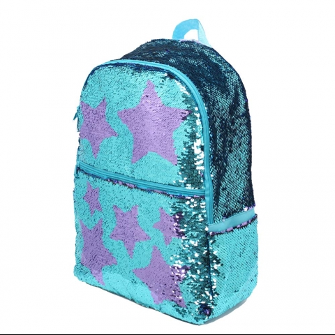 Le Vasty Sequin Kz ocuk Pullu Okul Srt antas (Mavi)
