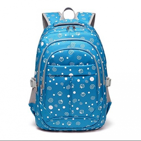 BLUEFAIRY Okul Srt antas (Mavi ilek Desenli)