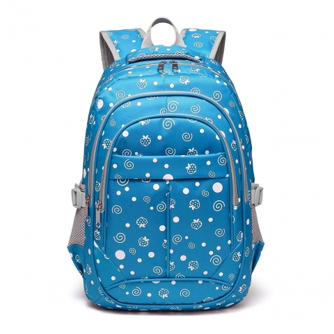 BLUEFAIRY Okul Srt antas (Mavi ilek Desenli)