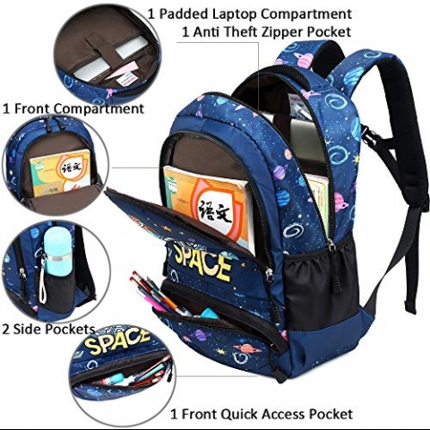 Peonys Erkek �ocuk Okul S�rt �antas� Seti (Space)