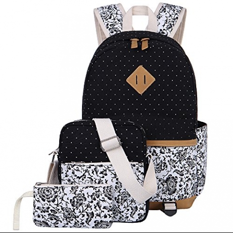 BLUBOON ocuk Okul Srt antas Set(Siyah iekli)
