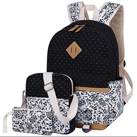 BLUBOON ocuk Okul Srt antas Set(Siyah iekli)