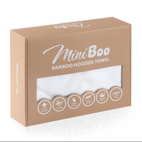 MINIBOO Yumu�ak Organik Bambu Bebek Banyo Havlusu
