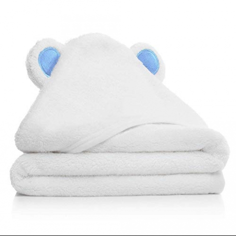 ZappyDoo Organik Bamboo Bebek Banyo Havlusu (Mavi)