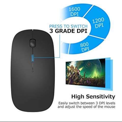 Pasonomi 2.4G Slim Mute Silent Click Wireless Mouse