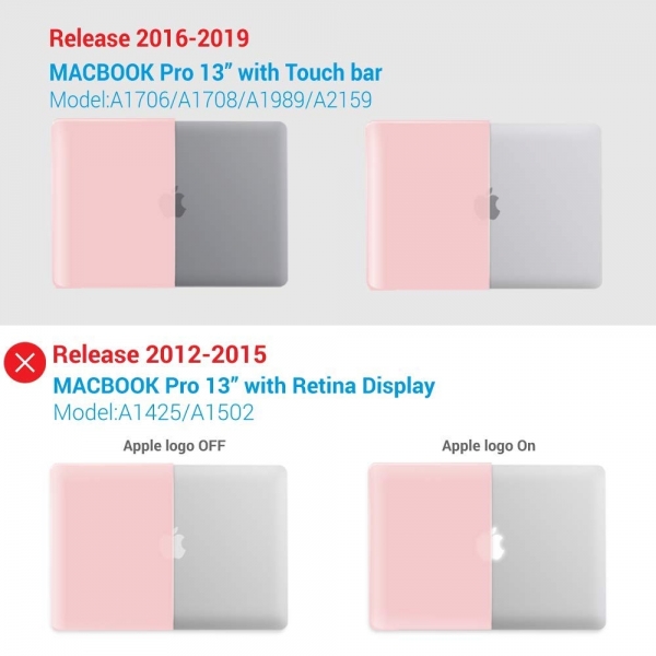 iBenzer MacBook Pro Koruyucu Kılıf (13 inç)-Rose Quartz