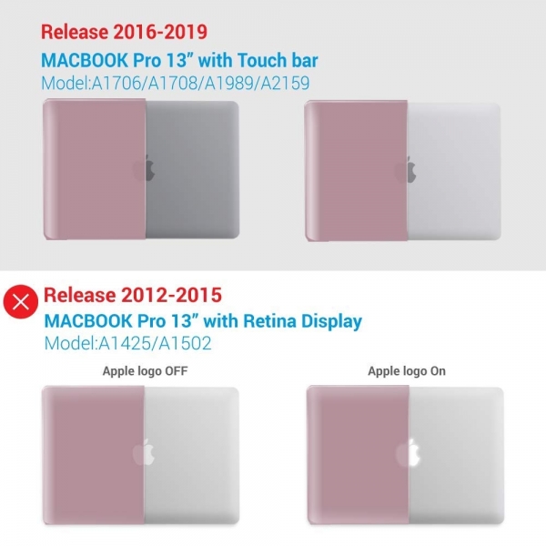 iBenzer MacBook Pro Koruyucu Kılıf (13 inç)-Rose Gold