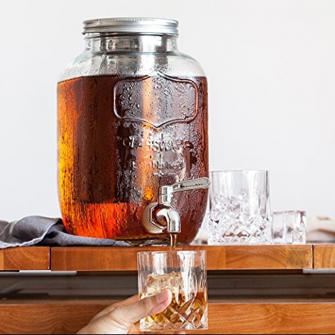 BTT- Cold Brew Coffee Maker, 1 Gallon Mason Jars Drink Dispenser,