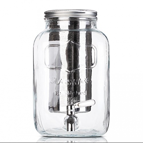 BTT- Cold Brew Coffee Maker, 1 Gallon Mason Jars Drink Dispenser,