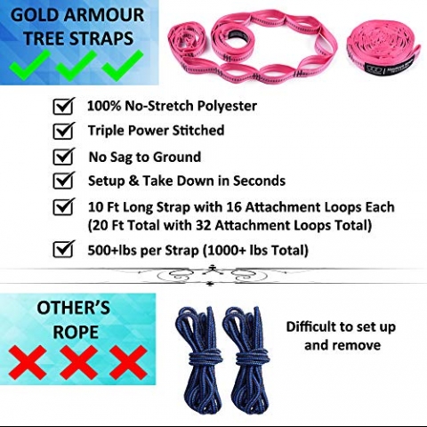 Gold Armour Extra Large Naylon Hamak (Mor/Pembe)