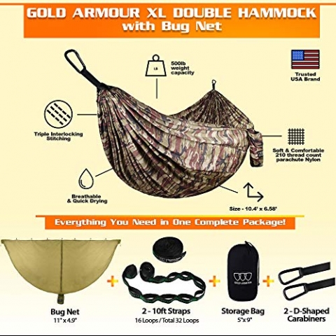 Gold Armour Extra Large Naylon Hamak (Kamuflaj)