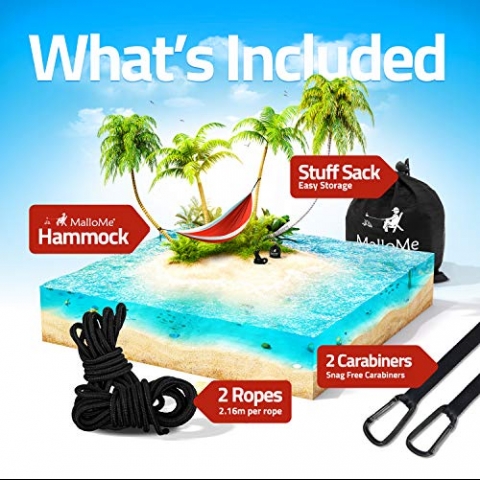 MalloMe Double Ta��nabilir Hamak (Turuncu/Gri)