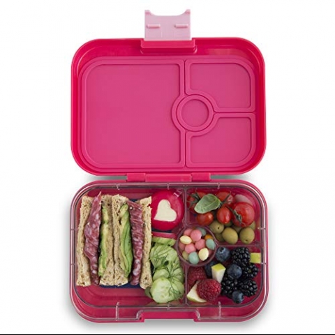 Yumbox ocuklar in Blmeli Yemek Kutusu (Pembe)