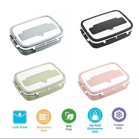 Bento Box 3 B�lmeli Beslenme Kutusu (Gri)