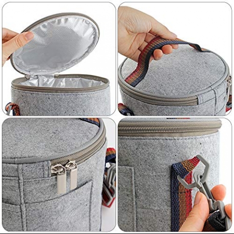 YBOBK HOME Blmeli Yemek Termosu Sefer Tas (Mor)