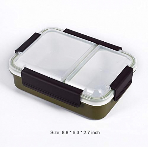 Bento Box 2 Blmeli Beslenme Kutusu (Yeil)