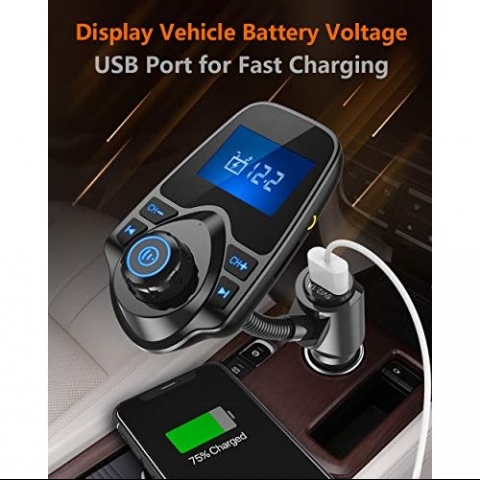 Nulaxy KM18 Bluetooth FM Transmitter Ses Adaptr