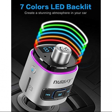 Nulaxy Bluetooth Araba FM Transmitter Ses Adaptr (7 LED)