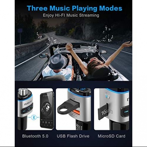 Nulaxy Bluetooth Araba FM Transmitter Ses Adaptr (7 LED)