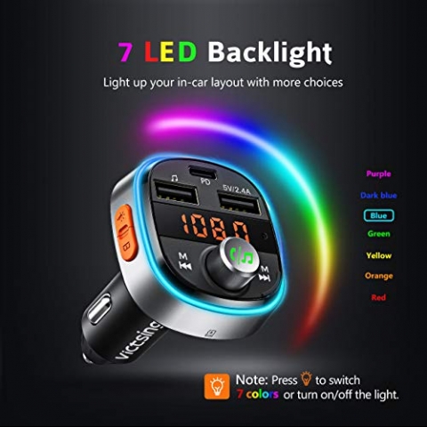 VicTsing Bluetooth Ara i FM Transmitter( 7 Led)