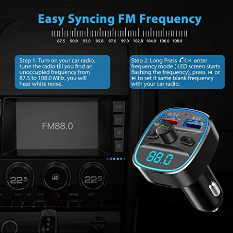 Nulaxy NX10 Bluetooth Araba FM Transmitter Ses Adaptr(Siyah)