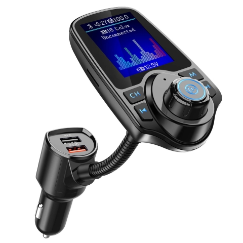 Nulaxy KM18 Bluetooth Araba FM Transmitter Ses Adaptr(Siyah)