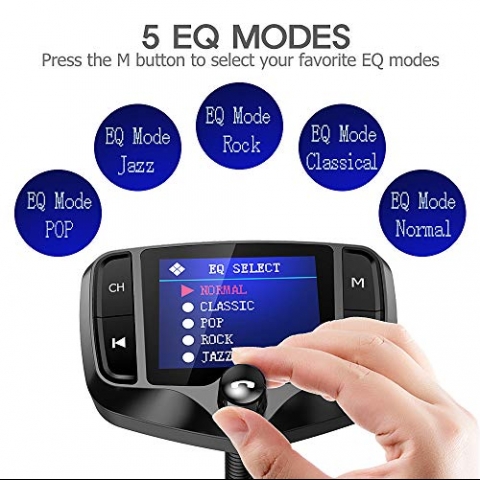 Nulaxy KM29 Bluetooth Araba i FM Transmitter Ses Adaptr