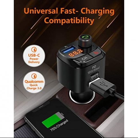 Nulaxy NX12 Bluetooth Araba i FM Transmitter Ses Adaptr