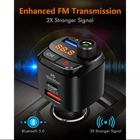 Nulaxy NX12 Bluetooth Araba i FM Transmitter Ses Adaptr