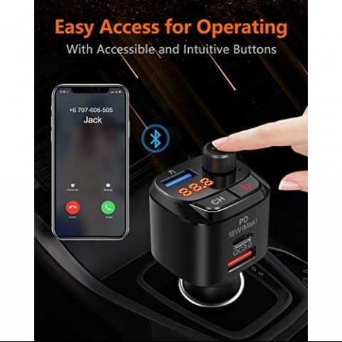 Nulaxy NX12 Bluetooth Araba i FM Transmitter Ses Adaptr