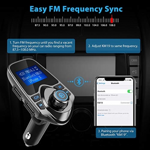 Nulaxy KM19 Bluetooth Araba i FM Transmitter