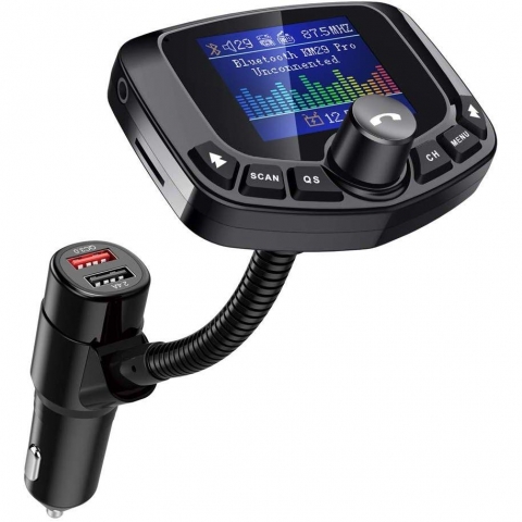 Nulaxy KM29Pro Bluetooth FM Transmitter Ses Adaptr