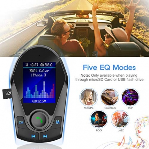 Nulaxy KM24 Bluetooth FM Transmitter Ses Adaptr