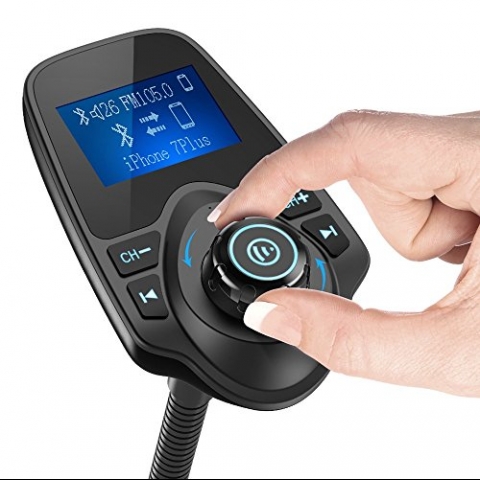 Nulaxy KM18 Bluetooth Araba i FM Transmitter Ses Adaptr