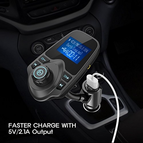 Nulaxy KM18 Bluetooth Araba i FM Transmitter Ses Adaptr