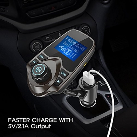 Nulaxy KM18 Bluetooth Araba i FM Transmitter Ses Adaptr