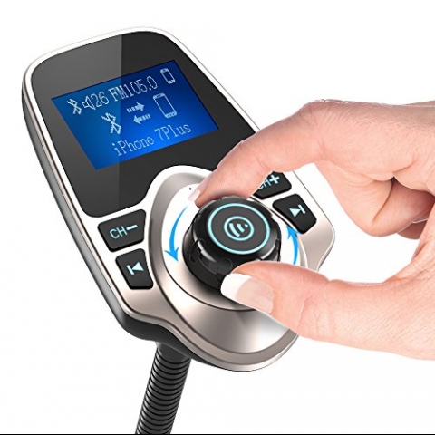 Nulaxy KM18 Bluetooth Araba i FM Transmitter Ses Adaptr